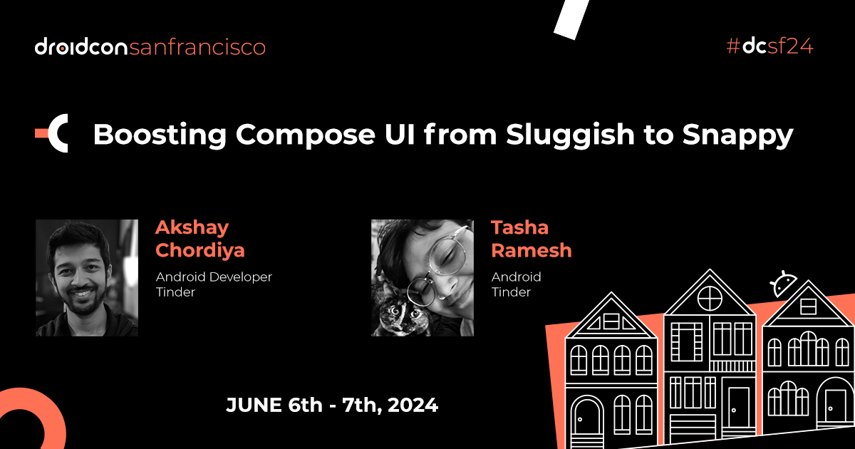 Two minds, one mission: join @Akshay_Chordiya & @TashaRamesh at #dcsf24 🚨 Go on an enlightening quest as they unravel the realm of #Compose UI performance. Learn how to diagnose & optimize a flawed #app in real time with practical insights & guidelines. sf.droidcon.com/akshay-chordiy…