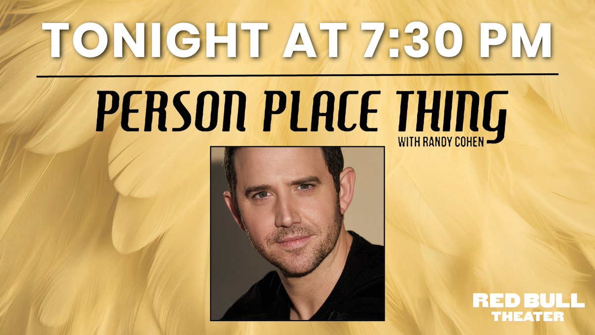 TONIGHT at 7:30, join us at the Sheen Center Shiner Theatre for the in-person podcast recording of PERSON PLACE THING with Randy Cohen, featuring an interview with SANTINO FONTANA. He will share insights into the person, place, and thing that have shaped his remarkable journey.
