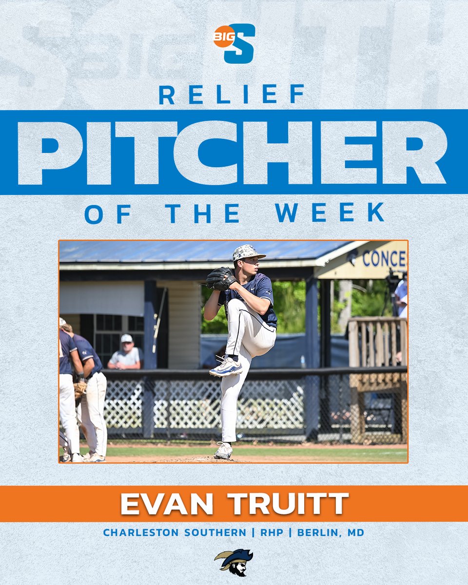 He tossed 6.1 innings in two appearances with 5⃣ strikeouts and a save to help the Bucs clinch a series win over GWU 👏 @CSUBucsBaseball's Evan Truitt is the #BigSouthBase Relief Pitcher of the Week!