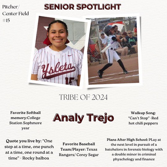 Senior night is this Friday!!! Our first senior spotlight is @analytrejo15 ❤️