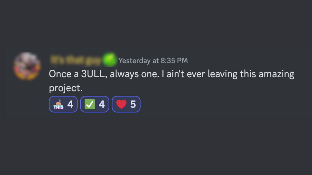 PLAYA3ULL_GAMES's tweet photo. Once a 3ULL, always a 3ULL! 💪 Our bond with the 3ULL community remains unbreakable. We’re grateful for the support every step of the way. 🔥
#3ULLCommunity #CryptoGaming