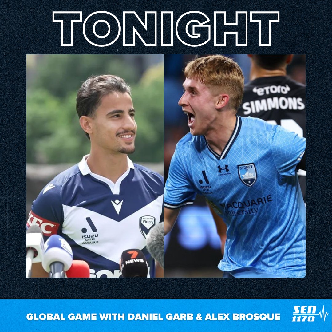 TONIGHT | A star-laden edition of the Global Game from 8pm (AEST) with @DanielGarb & @alexbrosque14. - Sydney Derby Sensation - Jaiden Kucharski - @gomvfc's Daniel Arzani - Our regulars - @manlyspenny, @elissiacar & @PaulWilliams_85! Any Questions?