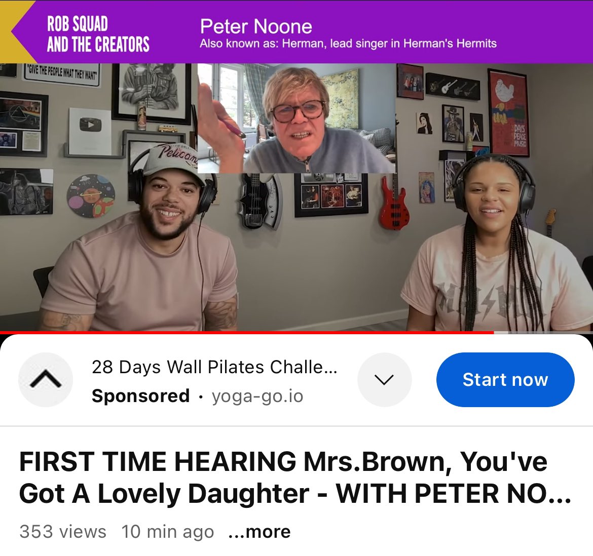 Our video with <a href="/peternoone/">Peter Noone</a> (Herman’s Hermits) is out NOW reacting to Mrs. Brown, You’ve Got a Lovely Daughter🤩🎶 youtu.be/V4vPmvz7Cgc