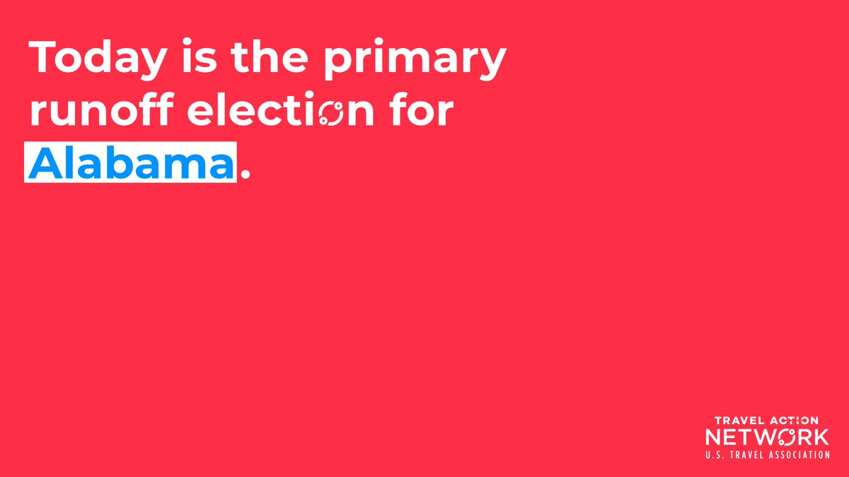 USTravelAction's tweet image. 🗳️Today is #Runoff Day for primary voters in Alabama’s new 2nd Congressional District. Create a voting plan by checking out our Election Center: bit.ly/TAN-Election-C…