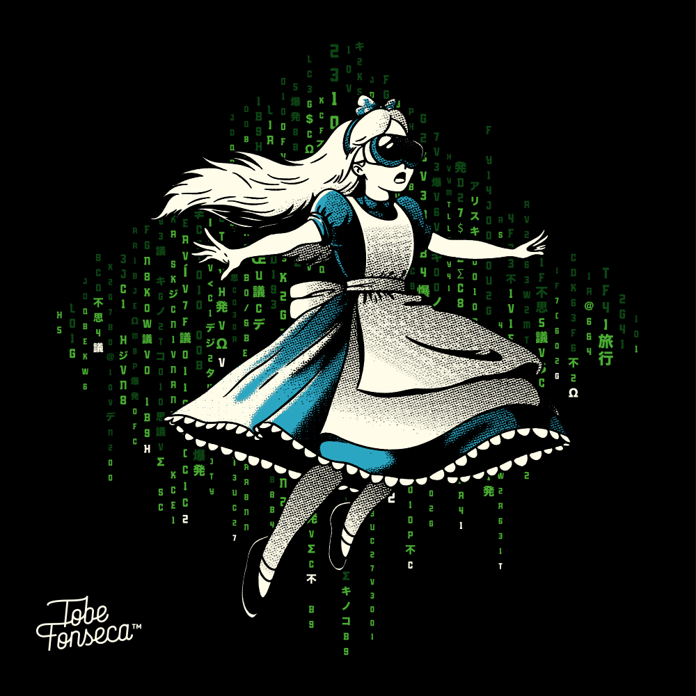 tobefonseca's tweet image. Real or virtual?
Alice Green Code Rain Japanese / Tshirts, prints, iPhone cases and more bit.ly/4aTenhx
#alice #greencode #virtualreality #programing #tobefonseca