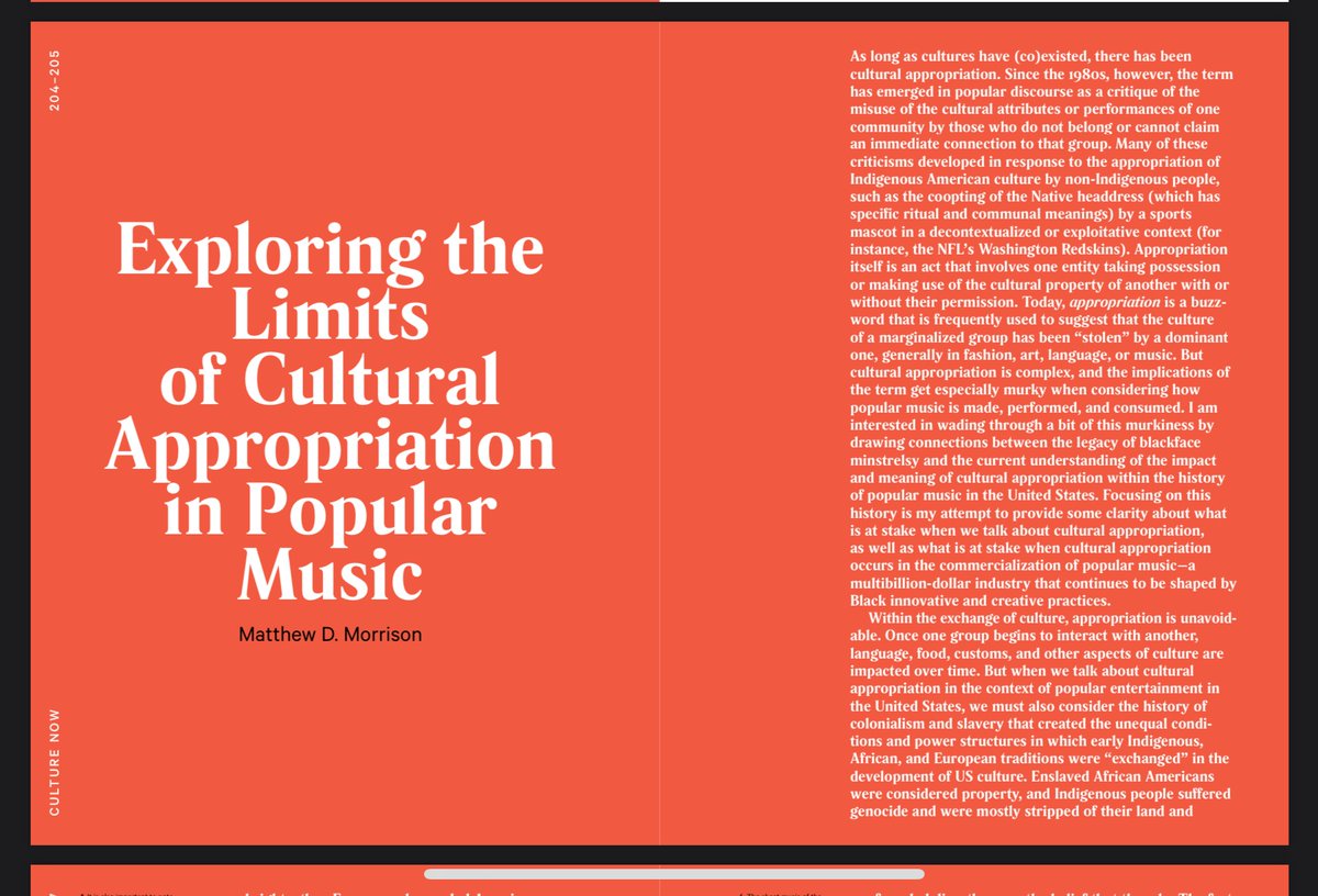 When I want to get to the roots of cultural appropriation (vs exploitation — which we often conflate for good reason), I use this brief piece (3 pgs.) I wrote in 2018 for a book by the Tang Teaching museum. Feel free to use and share: drive.google.com/file/d/1deN2jM…