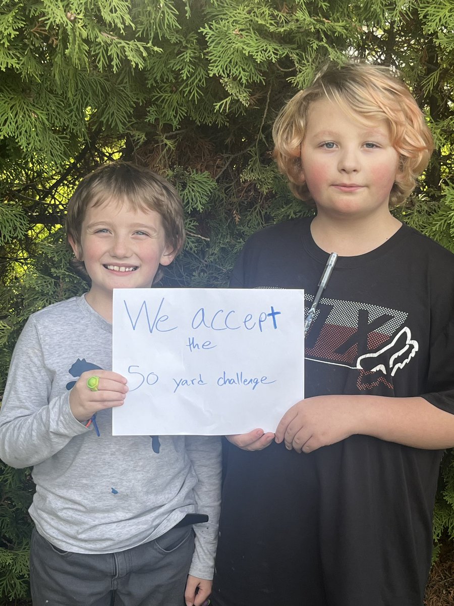 Please join me in welcoming Spokane Valley, WA very own Jayce & Noah to our family . Jayce & Noah have stepped up & accepted our 50 yard challenge .By embracing this challenge, they have shown us that they are committed to making a positive difference in their community.