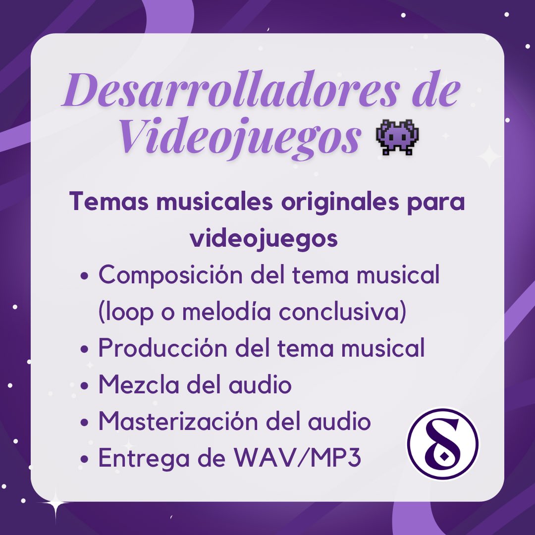 sonoregt's tweet photo. Algunas de las producciones con las que Sonore puede apoyar tu proyecto mágicamente. ¡No temas en preguntar! 🔮

Composición y producción musical con una pizca de magia. 🪄💜
#ComposicionMusical #ProduccionMusical https://t.co/O6R3J3Uz9L
