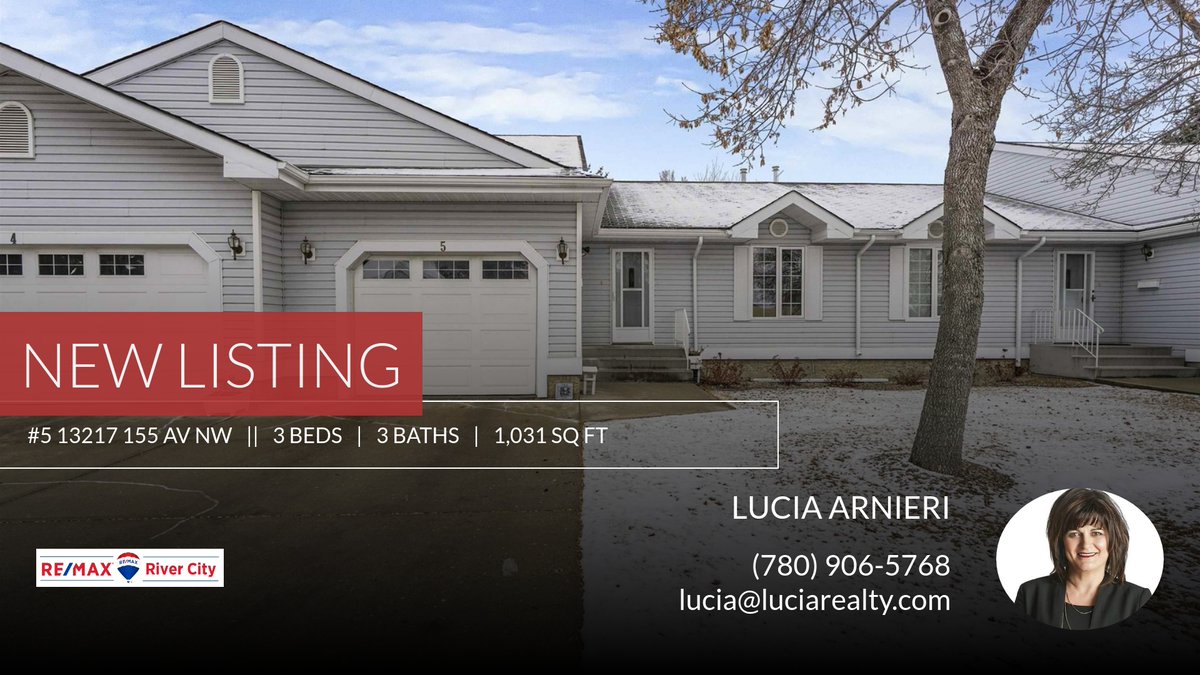 NEW LISTING ! Here's my new listing on the market. Call me anytime if you're interested in viewing this home or  if you have any questions about selling or purchasing  
 Lucia Arnieri
(780) 906-5768!

LUCIA... homeforsale.at/5_13217_155_AV…