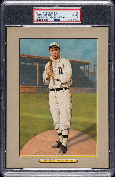 LeilaDunbar's tweet photo. In the summer of 2023, a 1911 T3 Turkey Red #78 Home Run Baker Graded PSA EX-MT 6 sold for $31,200 (Robert Edward Auctions Lot #496) #antiquesroadshow 
.
.
.
.
.
.
.
@roadshowpbs @ncartmuseum #majorleaguebaseball #mlb #turkeyred #CyYoung #SamCrawford #TrisSpeaker #BostonAmericans #NapJajoie #ChristyMathewson #TyCobb #bowman #topps #rookiecard #baseballcards #sportsmemorabilia #tradingcards #vintagebaseballcards #rookiecards #leiladunbar #whatsinyourattic #baseballmemorabilia #whodoyoucollect #auction #onlineauction #thehobby #PBS #leiladunbar #womeninsports