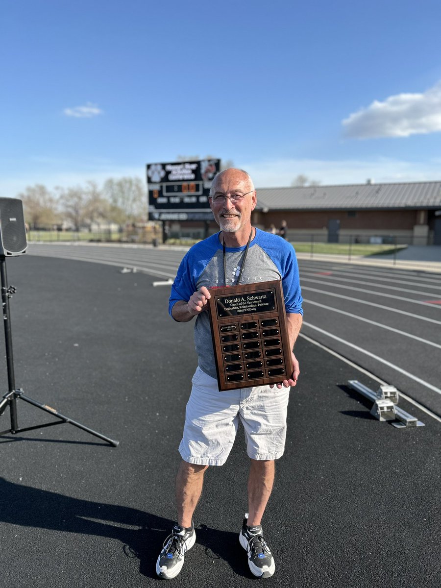 KirnAthletics's tweet photo. Congratulations to Coach Don Schwartz on receiving the very first Donald A. Schwartz Coach of the Year Award! 

Coach Schwartz has impacted so many lives through coaching for more than 40 years in Council Bluffs. We are so lucky that he is a Lynx! 

#theLYNXway https://t.co/d9W7ciED6H
