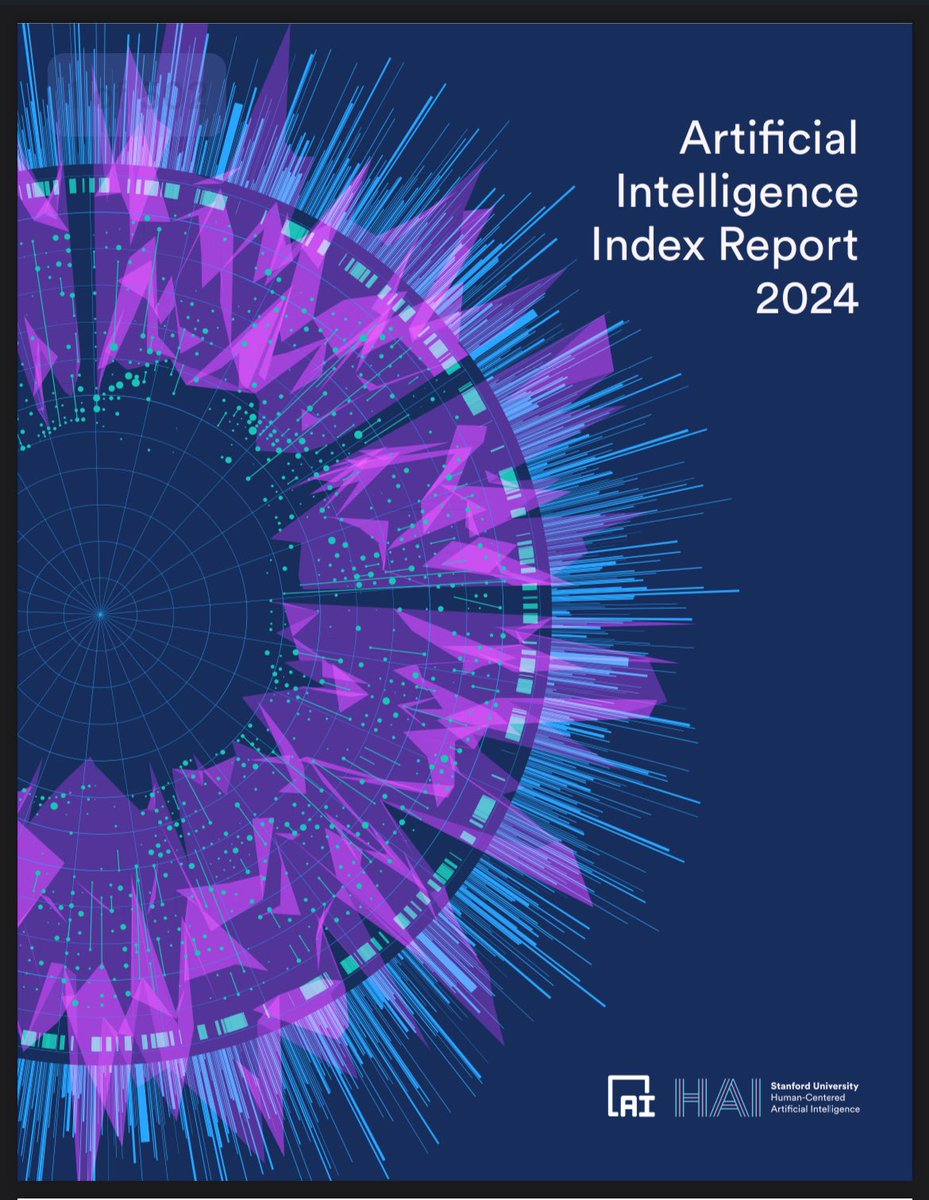 Today, @StanfordHCAI (HAI), released a brand new 'The AI Index 2024 Annual Report'. Wow! Lots of superb interesting insights from R&D, tech performance economy, education, policy to responsible #AI, diversity and much more!

Full report (500pages) 👉stanford.io/3U06j7V
