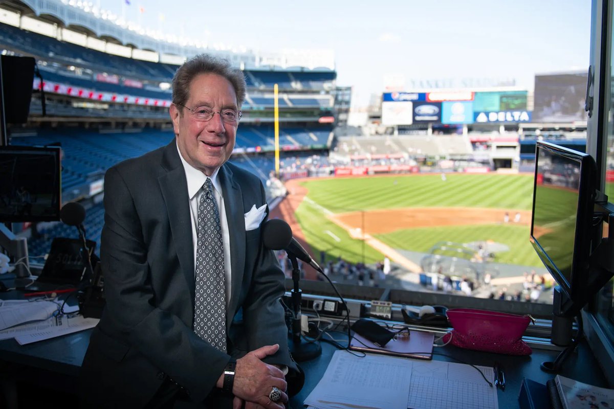 John Sterling announced his retirement today 🫡 I’ve been listening to this man since I was a teenager. An amazing voice, which hasn’t changed much, even at 85! He will go down with some of the greats behind the mic in Yankees history. I remember in the 80s he called NBA