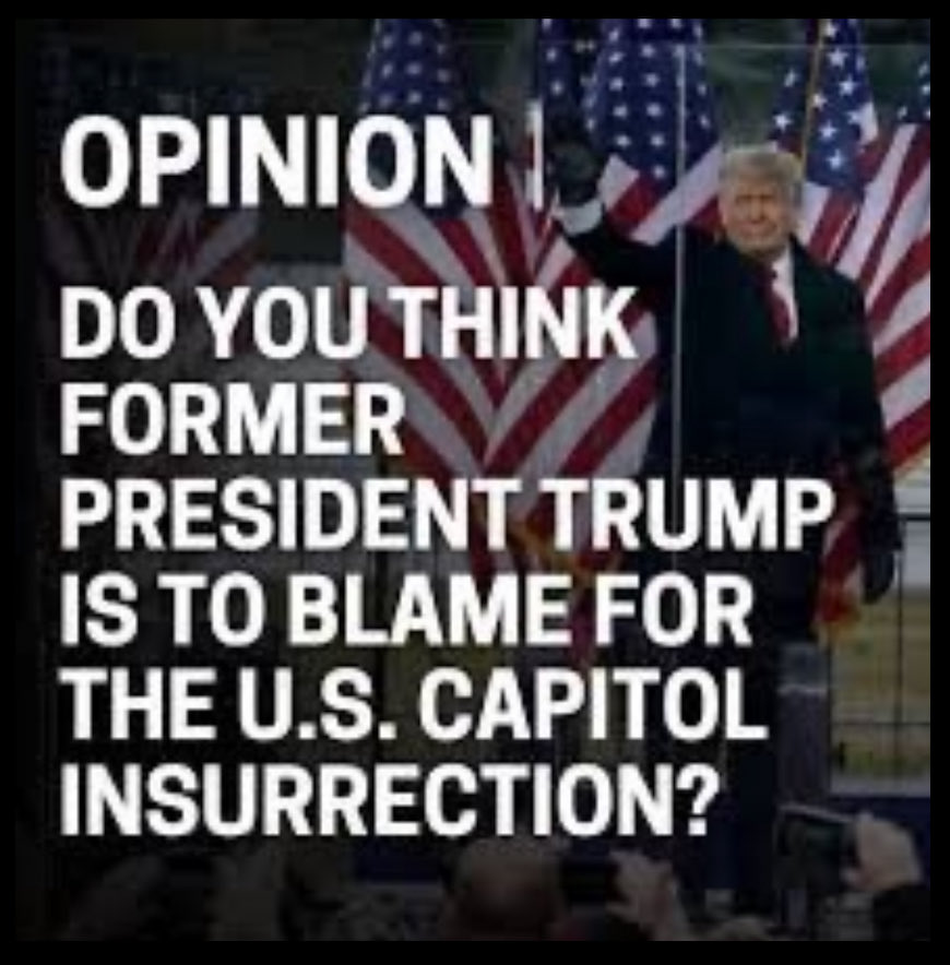 Can we answer this question once and for all because MAGA keeps saying it wasn't Trump's fault? Do you think Trump is responsible for the J6 insurrection? Yes 👍🏽 or No? 👎🏽