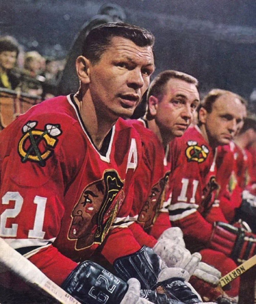 The Chicago Blackhawks set an NHL record in 1968 when their roster’s median age was “Served with distinction in World War II.”