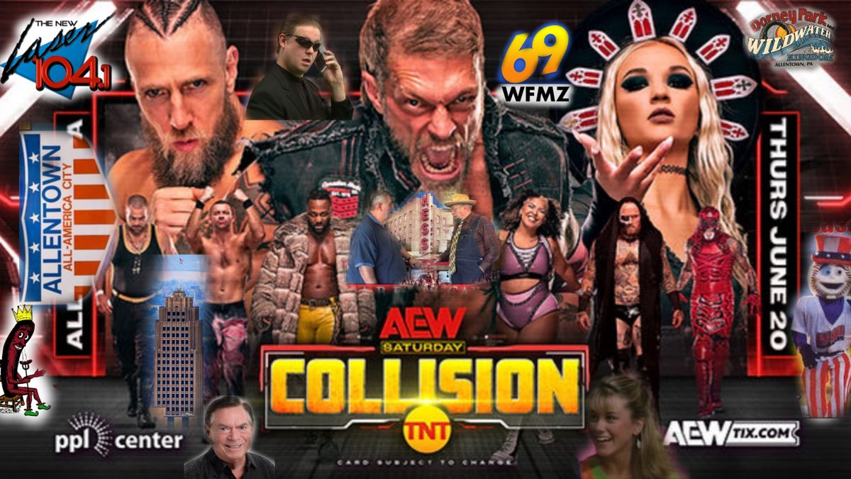 .@AEW fans! Ticket presale for #AEWCollision *in Allentown* starts tomorrow for Thursday June 20! AEWTix.com (Graphic updated in celebration of Allentown and our vast culture!)