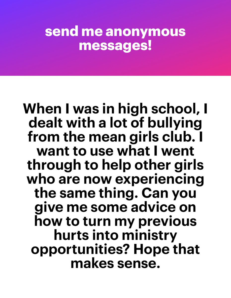 Get with the youth pastor/pastor at your church and ask if they have any ideas! They may allow you to lead a small group or mentor some of the girls!