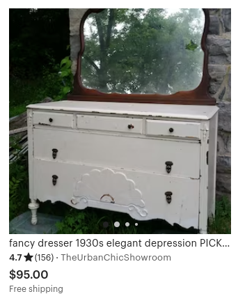 who up with fancy dresser 1930s elegant depression