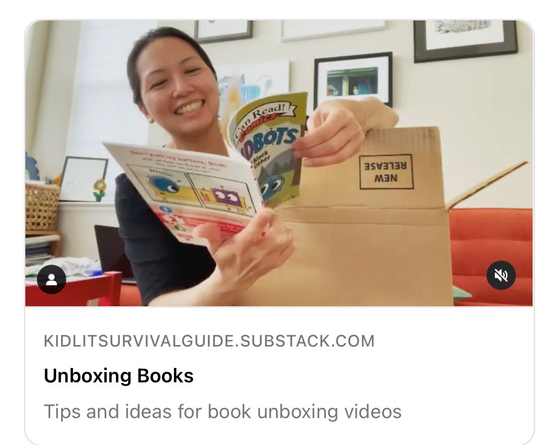 This week on Kidlit Survival Guide, we’re talking about making book unboxing videos! (Use the URL in the graphic, as X blocks the link.)