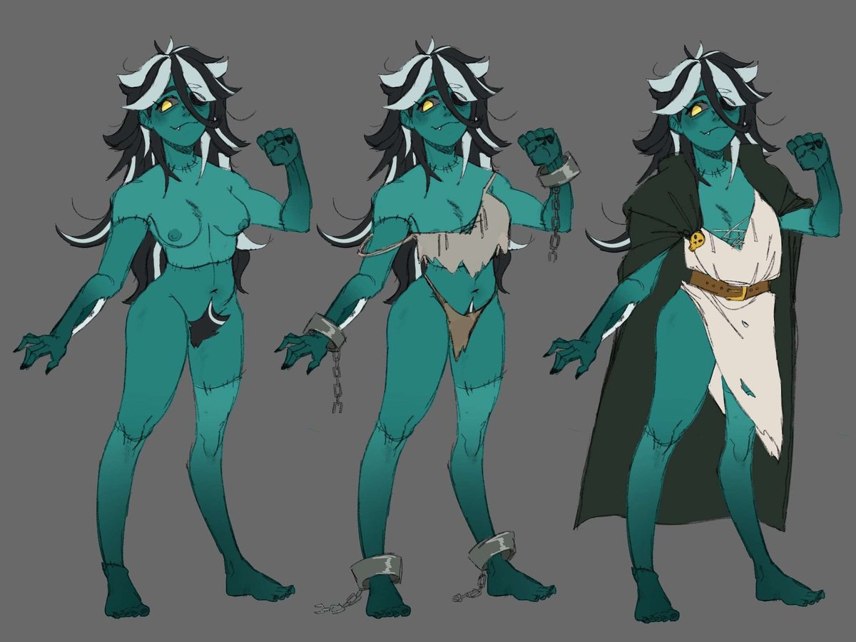 sqwidart's tweet photo. Zombie girl design to go with my friends oc hehe https://t.co/4qyBRoKObT