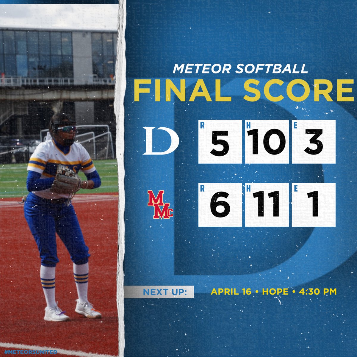 Came up just short to a solid Mighty Macs team. Offense led by Guerrero w/ 2 hits & 3 RBIs, Soto w/ 2 RBIs and Agredano w/ 3 hits. Back on the road tomorrow @ Hope