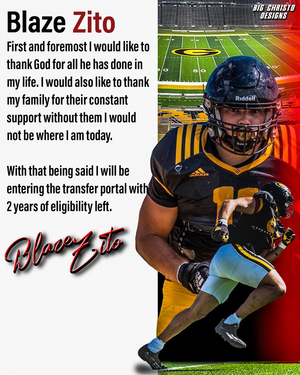 🚨BREAKING NEWS🚨 Former Grambling State DE Blaze Zito enters the transfer portal with 2 years of eligibility! Who will land this monster⁉️ • • DMs open for edit inquiries 👀📲🔥