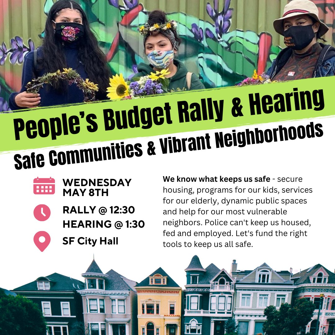Join us at the 3 upcoming SF Budget Committee hearings to fight for our community and the resources and future we deserve! Check out the flyers for the schedule and spread the word! #PeoplesBudget #DefendOurHome #DefendOurCommunities #BudgetJustice