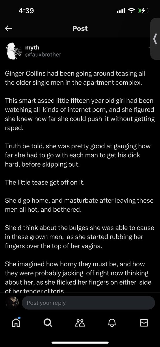 pixibabie's tweet photo. hey @fauxbrother why did u immediately delete ur multi paragraph smut fanfiction about an imaginary 15 year old girl? unfortunately 4 u i still saw that shit!  ur actually strange !! https://t.co/RvVghzDjA2