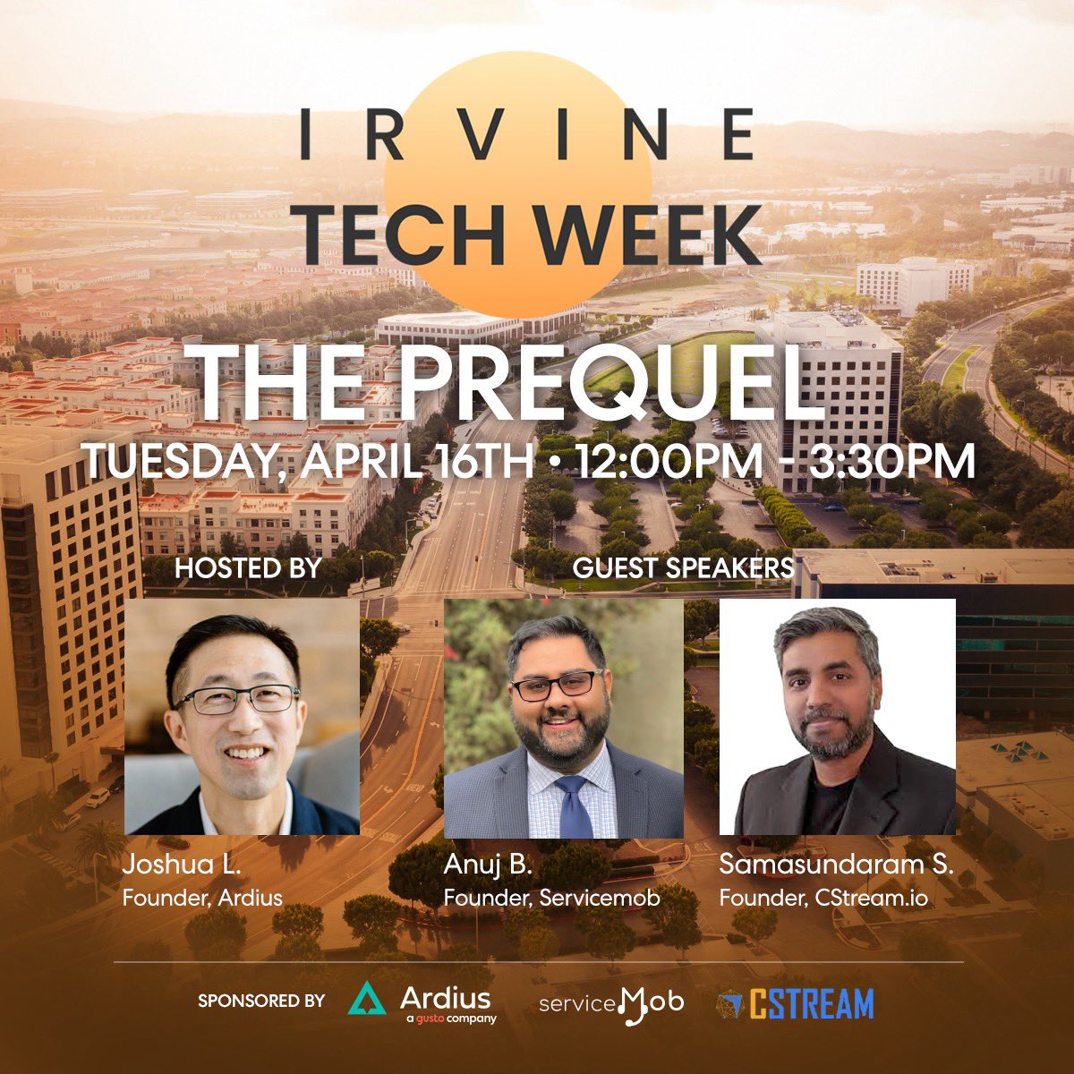 UscBruin's tweet image. 1/

PRE·QUEL (noun) /ˈprēkw(ə)l/
1) an events that precede those of an existing work...
2) an event taking place on 4/16/23 before the #ITW #IrvineTechWeek &quot;Start-Up Resource Fair&quot; and &quot;Kick-Off&quot; Events!&quot;

lu.ma/5ae5ws9q