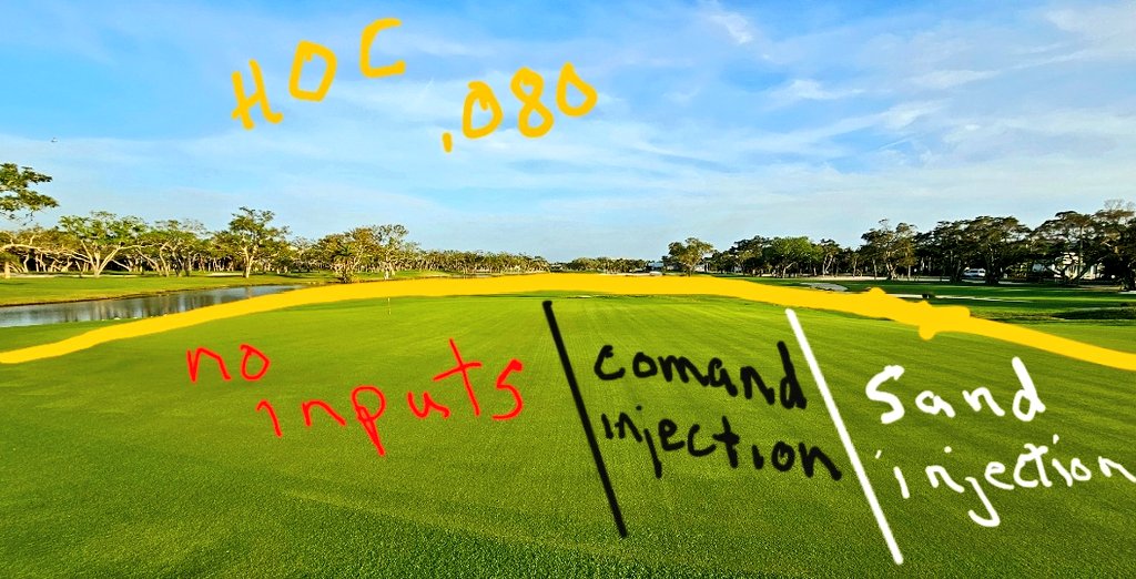 turfmonkeyboy's tweet photo. Was in a greens committee meeting. A member asked what's going on with #7 Red. I was confused. With some further clarification I realized we injected 16th" @takecomand w/VGR on half the green 2 months ago(pics1&2) & that side looks almost unreal this afternoon(pics 3&4). #FIRMly https://t.co/n7FnC8Ol42