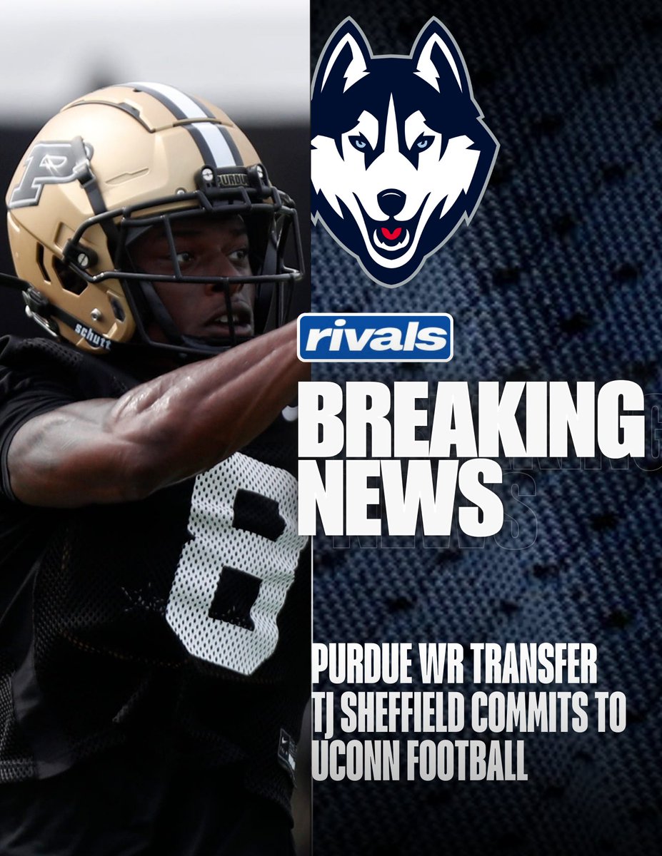 #UConn Football lands a commitment from #Purdue transfer WR TJ Sheffield, he hauled in 114 receptions for 1,186 yards and 11 TDs over the past three years. 👉 tinyurl.com/3esxd2du