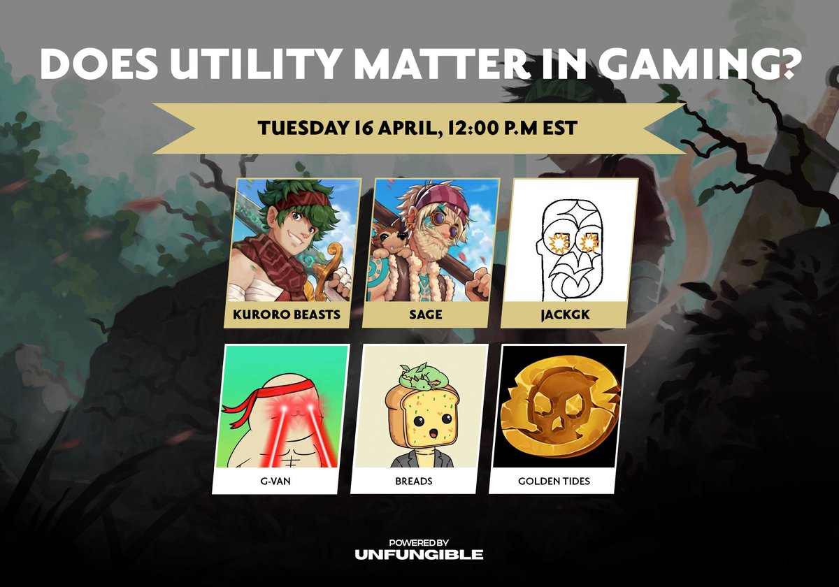 Does Utility Matter in Gaming? ✨

🗓️ April 16, 12 PM EST. Join us tomorrow to find out!

🏹 Quest (50XP)   
Set your Reminder and amplify to get 50XP in your Airdrop Dashboard, links below