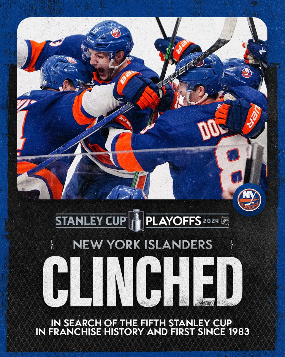 NHLPR's tweet photo. The @NYIslanders are back in the #StanleyCup Playoffs for the fifth time in six seasons.

#NHLStats: https://t.co/6b0F5f0mYH https://t.co/VWzXvNqhx1