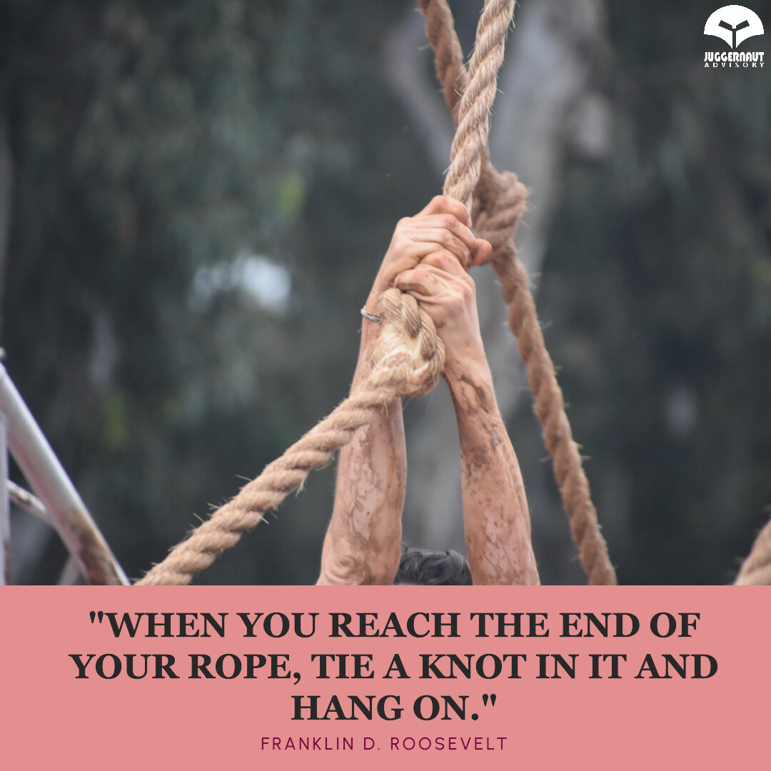 When you're at your limit, tie a knot and hold on tight. 💪 #Perseverance #Strength #KeepPushingForward #JuggernautAdvisory #Quote #BusinessAdvisor #Accounting #Finance #TaxTips #SmallBusiness #Budgeting #CPA #Bookkeeping #Audit #Taxation #TaxReturns