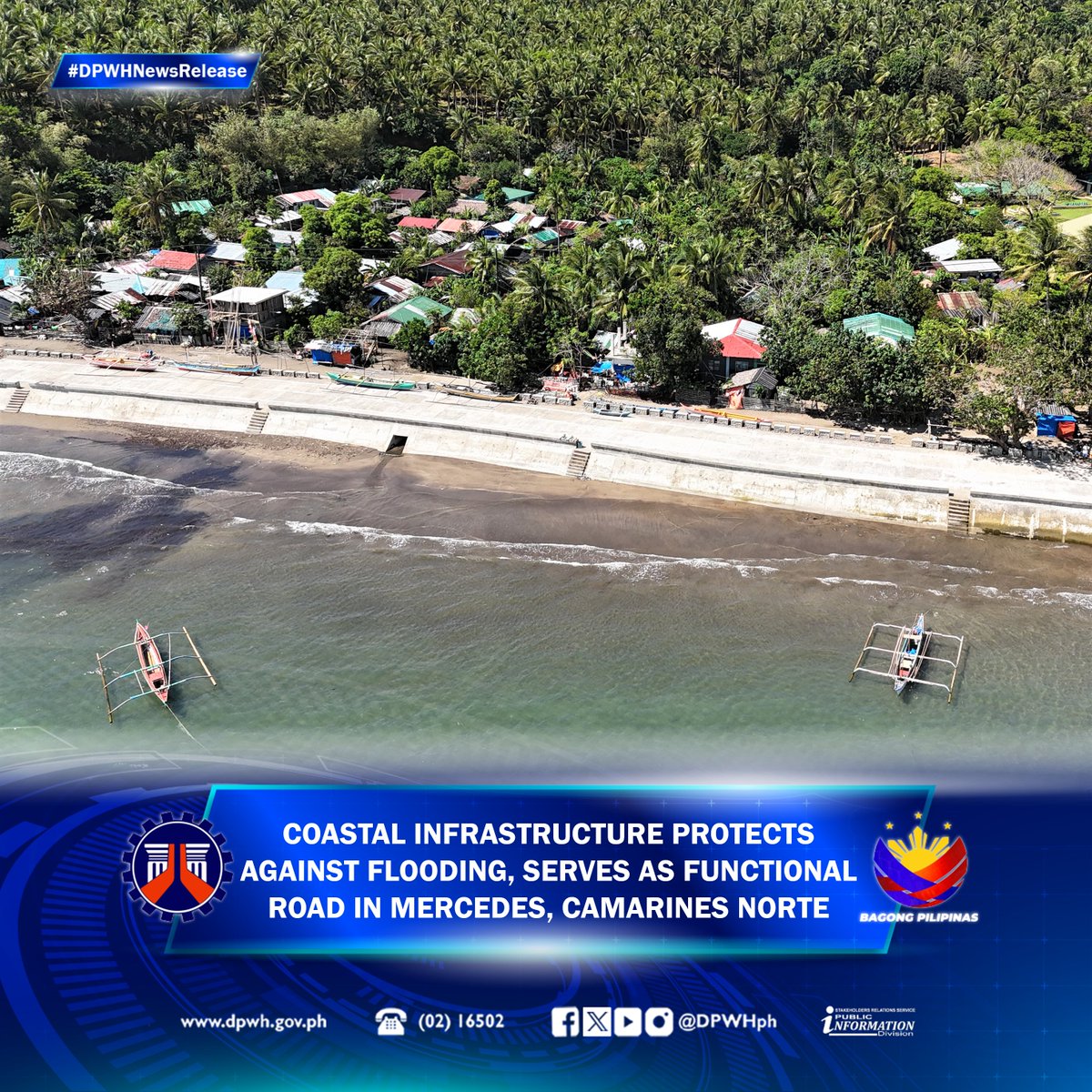 Coastal Infrastructure Protects Against Flooding, Serves as Functional Road in Mercedes, Camarines Norte | Full Story: dpwh.gov.ph/dpwh/news/33465 #DPWH #BuildBetterMore #BagongPilipinas
