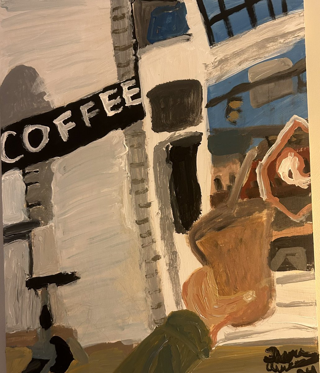 I painted a 16x20 painting of alchemy coffee. It's $200 #coffee #coffeeshop #richmondva #buyart #artcurator #artcollector #vcu
