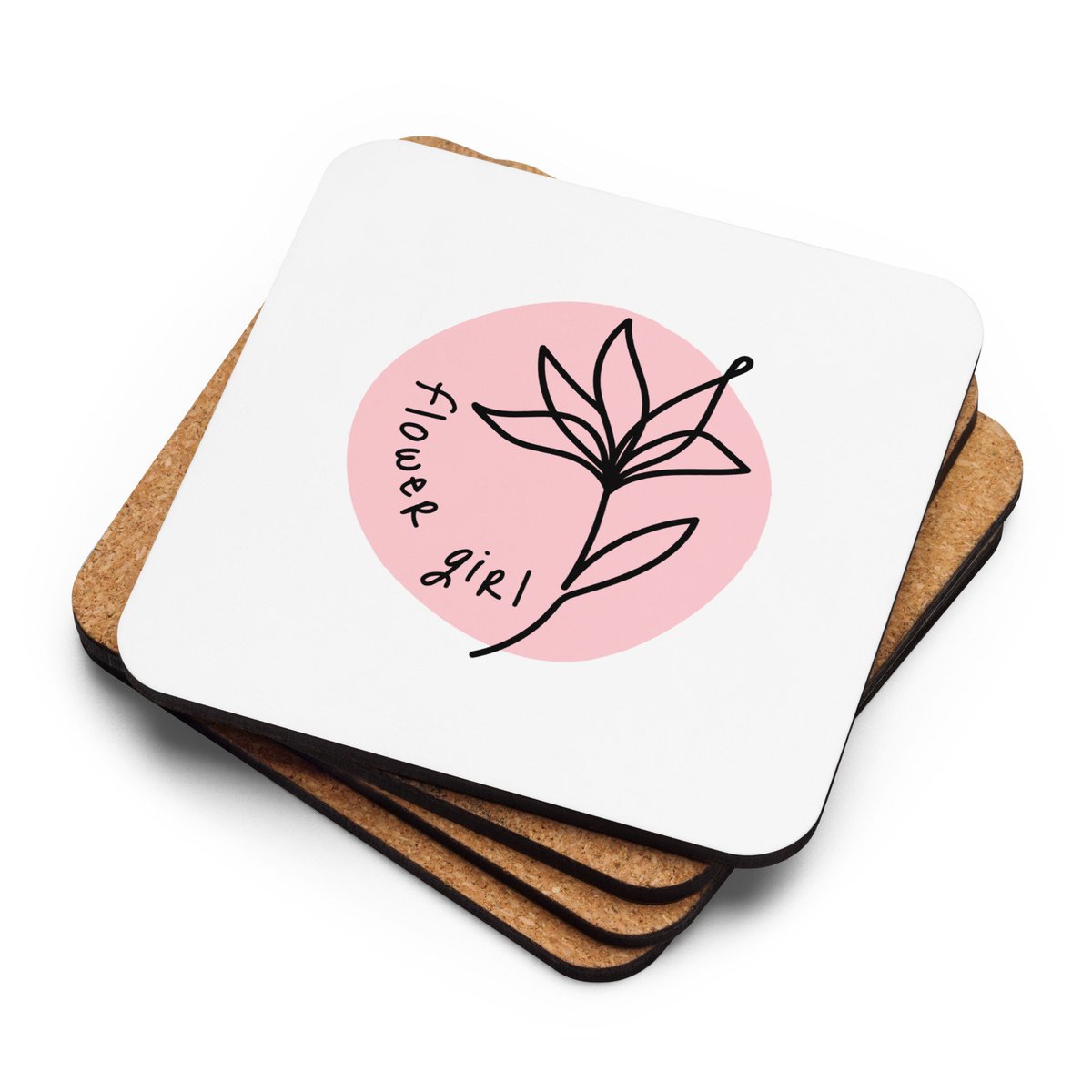 Flower Girl Cork-back coaster tuppu.net/6f61f7c3 #EtsyShop #MothersDay #MemorialDay #FourthofJuly #FathersDay #Etsy #HandmadeGifts #TableCoaster