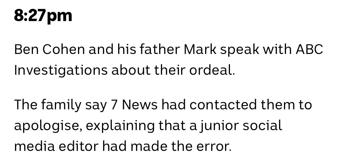 Seven blame their junior social media editor for the error, according to ABC. Is the junior social media editor usually in charge of their news bulletin…?