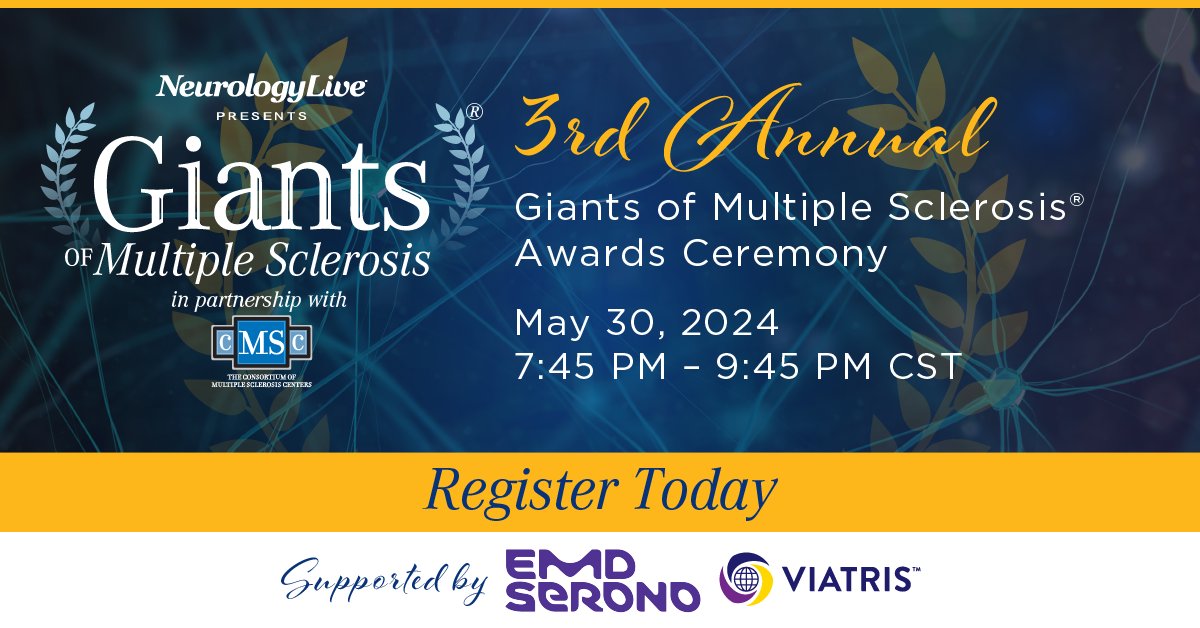 You are invited to the 2024 Giants of Multiple Sclerosis® Awards Ceremony! Recognize and celebrate the individuals who have achieved landmark successes within multiple sclerosis. @Neurology_Live events.neurologylive.com/event/1d04f4d6…