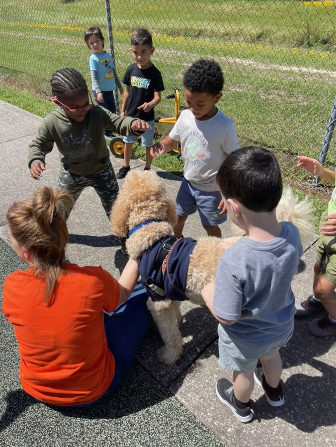Recess with Cooper the Canine Counselor. @HumbleISD_OE