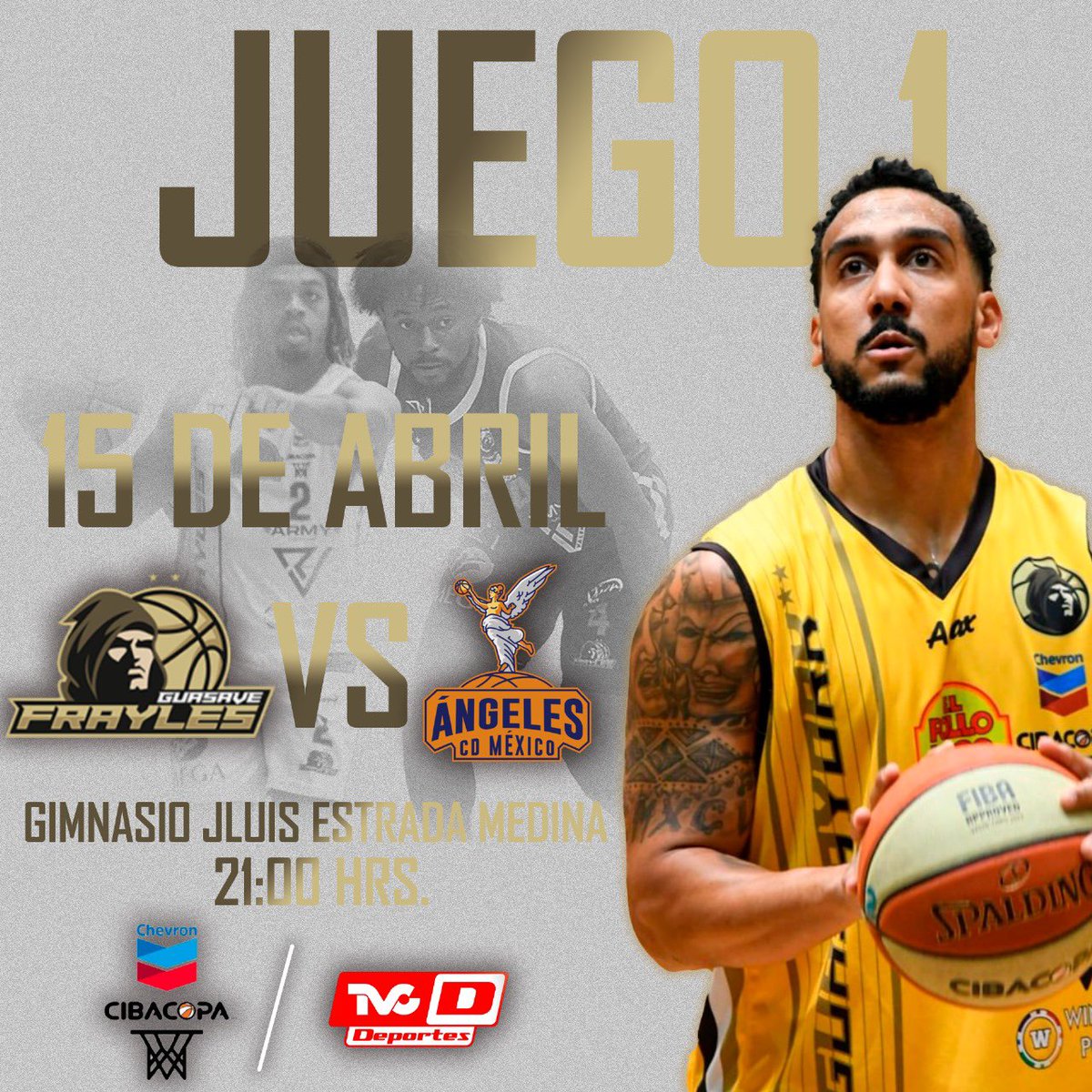 GAMEDAY🔥🏀

No te pierdas la acción de @cibacopamx con el choque entre

@FraylesGuasave 🆚️ @AngelesCDMexico 

⏰️21:00 HRS.
📺 315 @Megacable 575 @totalplaymx 348 @DishMx 

#TVCDeportes #JuegaConLosGrandes