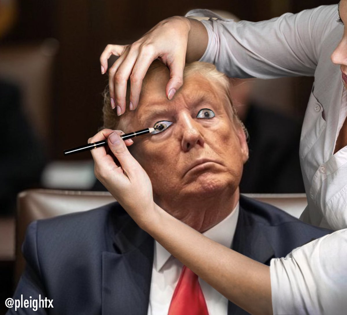 So that he won't be humiliated again for nodding off, Trump hired himself a special makeup artist.