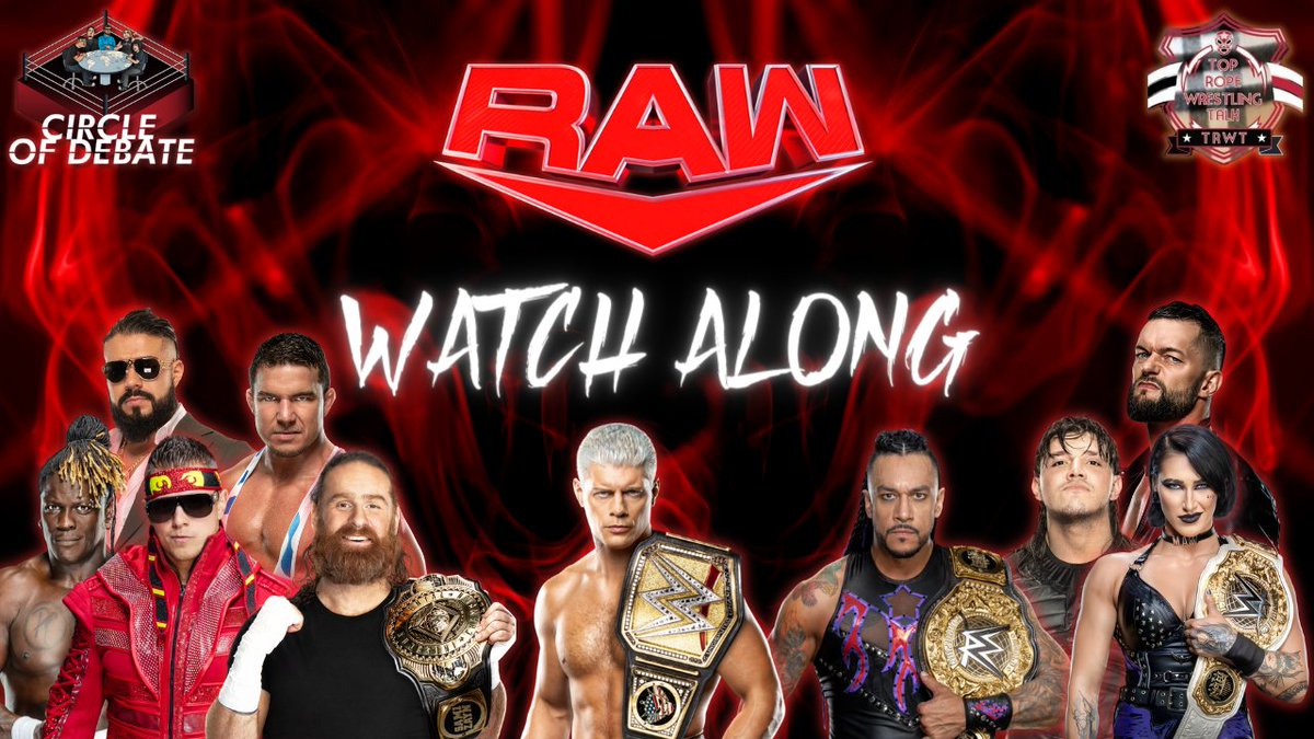 Join us within the hour as we'll be live @TopRopeWT @W_Deloreanpod as we watch & react to the last hour of #WWERaw click on the link below to subscribe to our channel and join the party!!! ⏬⏬⏬ youtube.com/watch?v=ZKrKP9… #WWERaw #WWE #WrestlingCommunity