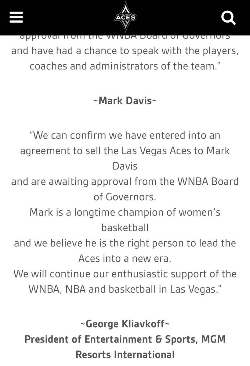 Was curious about WNBA team valuations & read that Mark Davis bought the Aces for a reported $2 million in 2021. Who sold for that cheap, I wondered. What idiot misread sports trends that badly, what rube failed to see the imminent women’s sports boom? And I gotta say: lmao