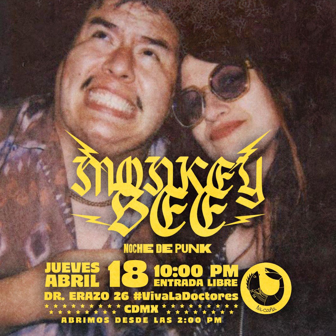JasminaHirschl's tweet photo. Noche de Punk en @lacanamarisqueria con un DJ set en vinilo a cargo de #monkeybee @jasminahirschl & @mikinavajas 🦧🦐 Este jueves 18 de abril a partir de las 10pm / entrada libre
•
Foto x @trulybogus https://t.co/Zl8tAGEoE4