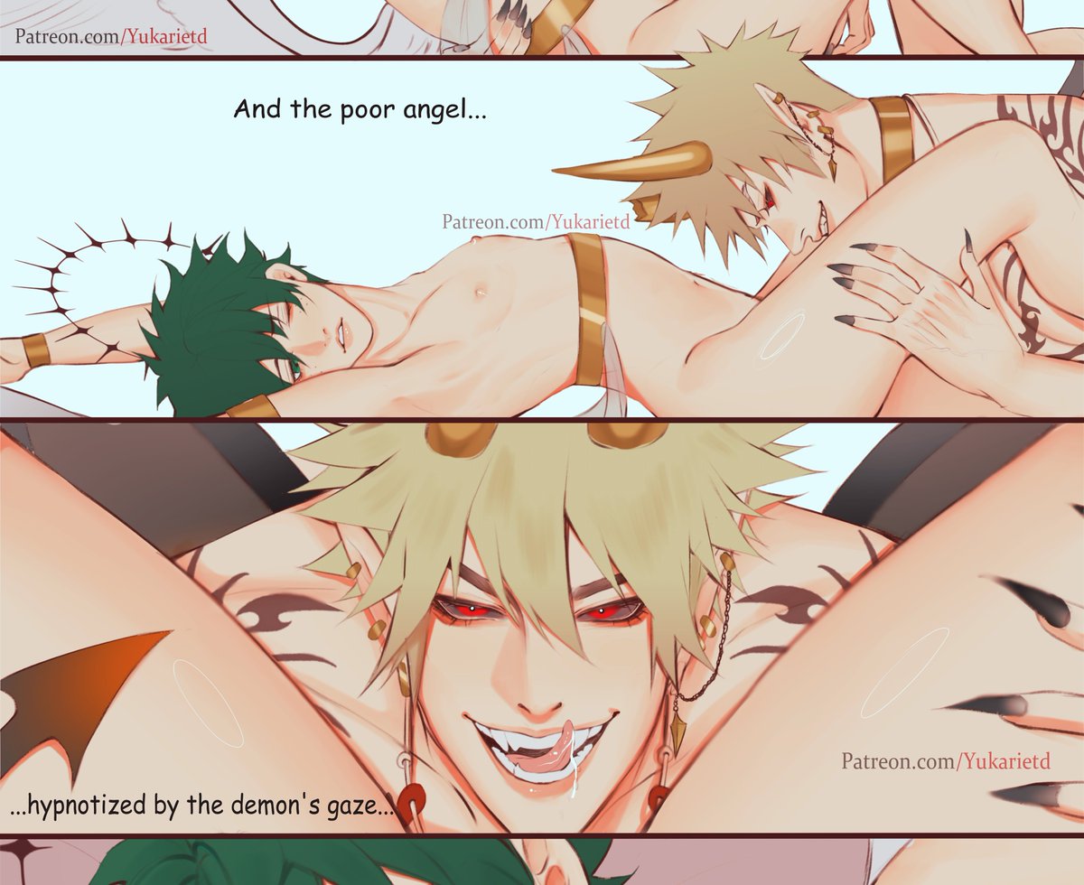 YukarietD's tweet photo. The Angel's sin 🪽🔥🧡💚🔞
A demon with golden horns forbidden to love... And an angel falling in love wih the enemy...  What will happen when love is stronger than rules?... 🪽😈
👉🏻 Full/uncensored on my ptreon (link on my bio ✨) 💕

#bkdk #ktdk #bakudeku #katsudeku https://t.co/MU4r3ePZxS