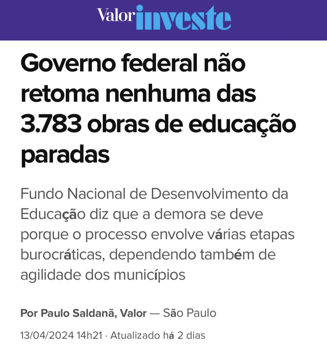 A educação nunca foi prioridade para esse governo. A educação é apenas um caminho para a construção de uma base ideológica, um braço político do governo PT.