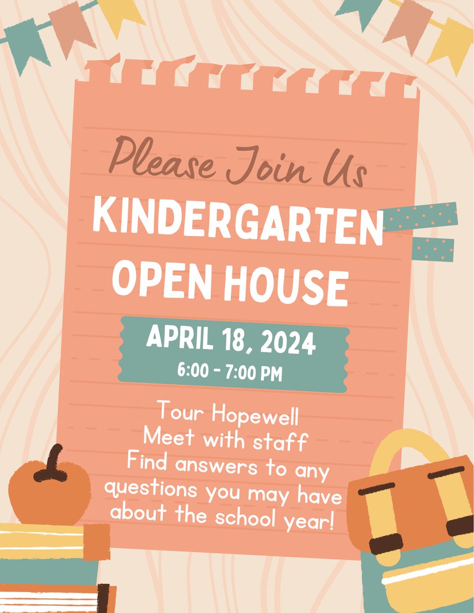 Calling all parents of incoming kindergarteners! Join us this Thurs, April 18th for our Hopewell ECS Kindergarten Info Night! 📚✏️ Bring your own future Hero to tour the building, board a bus, meet staff, &amp; discover why Hopewell is an amazing place to learn &amp; grow! #WEareLakota