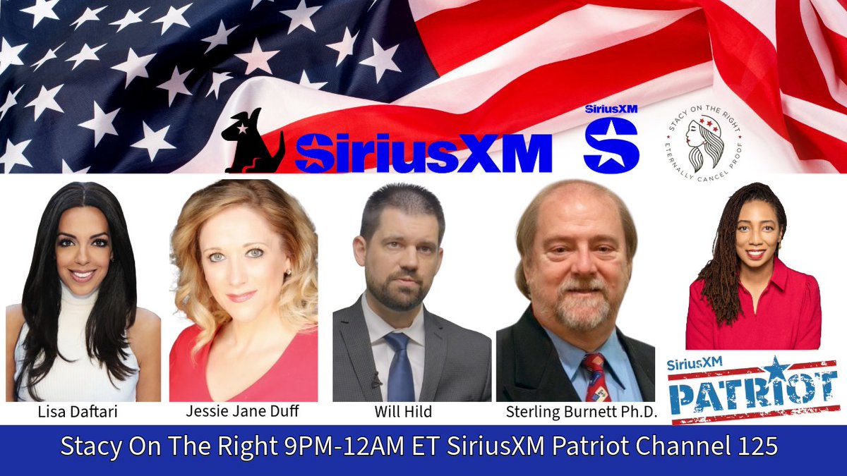 Tonight On @StacyOnTheRight 9pm-12am ET 9:00pm @LisaDaftari 9:20pm @JessieJaneDuff 10:00pm @WillHild 11:00pm @HeartlandInst Tonight's Opening Verse: Ecclesiastes 3:1-8 Call In Now: 866-957-2874 sxm.app.link/Patriot sxm.app.link/StacyOnTheRight #SOTR #RighteouslyAmerican