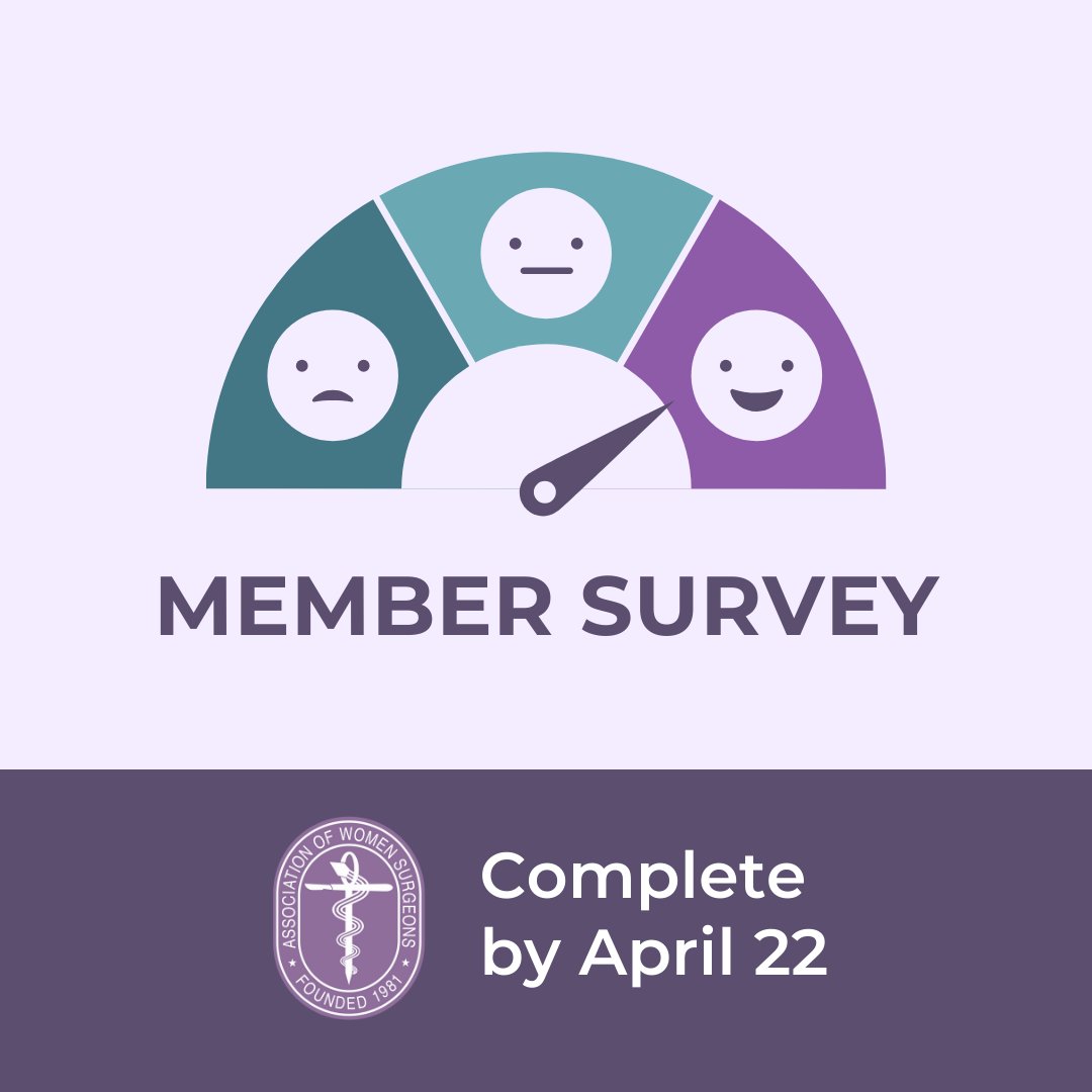 We want to hear from YOU! If you are a current AWS member, please complete the below survey by 4/22 and tell us about challenges you face, topics you want to learn about, benefits you like, and more. Survey: womensurg.memberclicks.net/aws-membership… (must log in as a member)